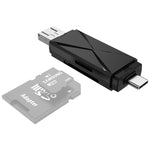 YH-109 SD/TF/Type-C/Micro USB/USB 컴퓨터 PC 모바일폰 OTG 카드 리더기, 화이트, 블랙