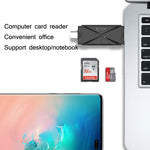 YH-109 SD/TF/Type-C/Micro USB/USB 컴퓨터 PC 모바일폰 OTG 카드 리더기, 화이트, 블랙