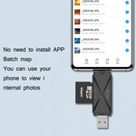 YH-109 SD/TF/Type-C/Micro USB/USB 컴퓨터 PC 모바일폰 OTG 카드 리더기, 화이트, 블랙