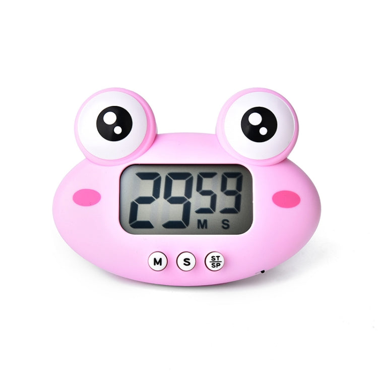 주방 베이킹 만화 동물 전자 타이머 알람 시계 학생 학습 타이머, 분홍 돼지, 노랑 닭, 녹색 개구리, 분홍 개구리