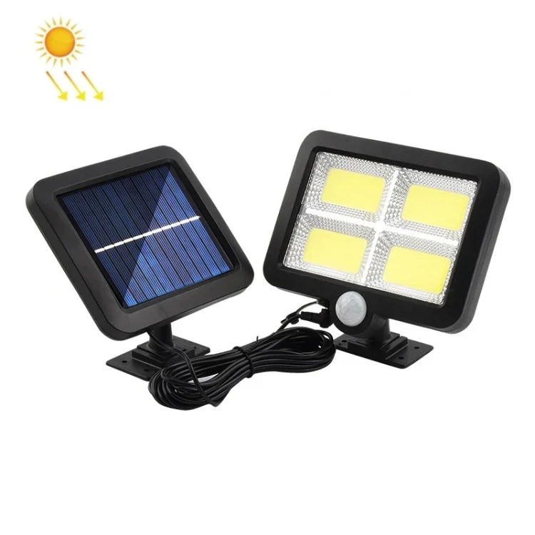 Solar Separated Wall Lamp Outdoor Courtyard Waterproof Human Body Induction Light, 128 COB