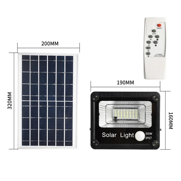 야외 태양광 투광등 리모컨 센서 방수 벽등, 50W, 80W, 120W, 150W