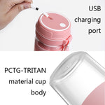 FS1300 Mini Juicer Home Portable Cooking Machine Student Juice Cup Juicer, Cherry Blossom Double Blade, Gem Blue Four Blade, Cherry Blossom Four  Blade
