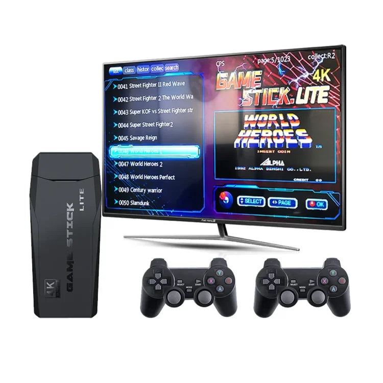 M8 무선 HDMI 아케이드 게임 홈 TV 미니 게임기 2 x 게임패드 포함, M8 32G (무선), M8 64G (무선)