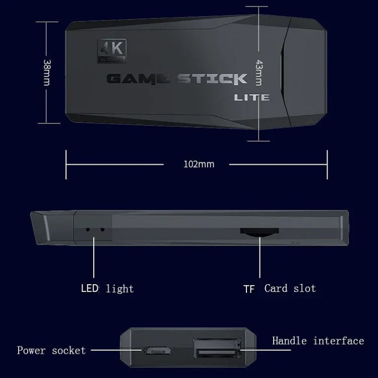 M8 무선 HDMI 아케이드 게임 홈 TV 미니 게임기 2 x 게임패드 포함, M8 32G (무선), M8 64G (무선)
