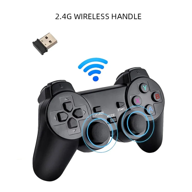 M8 무선 HDMI 아케이드 게임 홈 TV 미니 게임기 2 x 게임패드 포함, M8 32G (무선), M8 64G (무선)