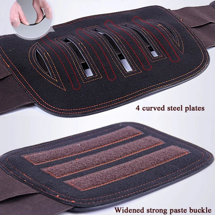강판 지지 및 고정 가죽 보호 허리 벨트 요추 보조기, 사이즈:, S (64-70 cm), M (74-84 cm), L (86-94 cm), XL (98-106 cm), XXL (106-120 cm)
