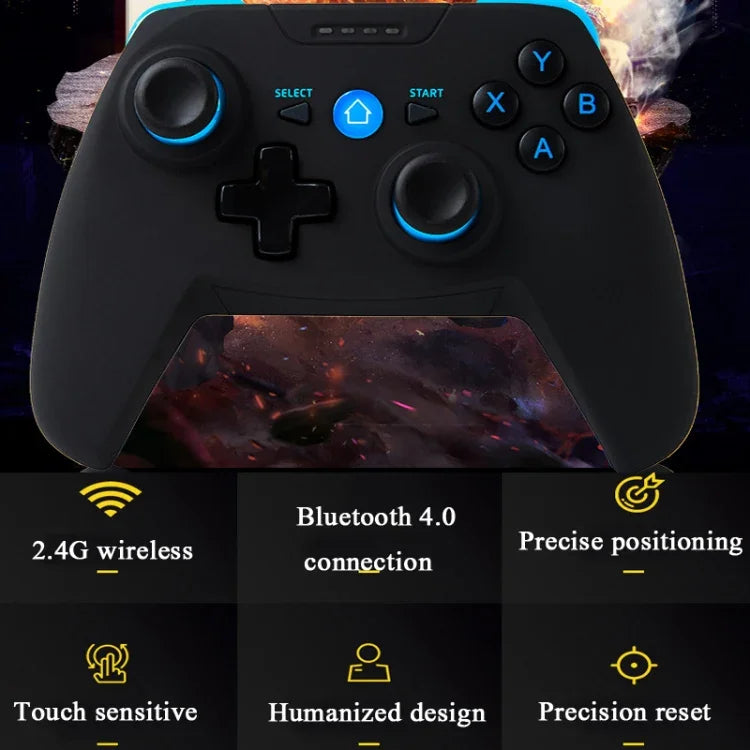 CX-X1 2.4GHz + 블루투스 4.0 무선 게임 컨트롤러 핸들 안드로이드 / iOS / PC / PS3용, 싱글 핸들 (블루), 핸들 + 브래킷 (블루), 핸들 + 브래킷 + 리시버 (블루)