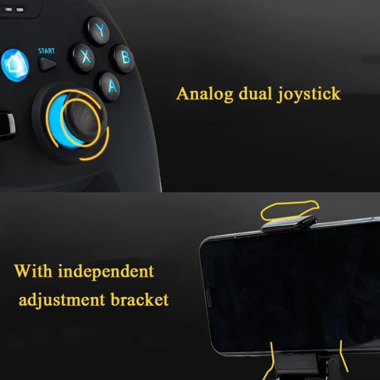 CX-X1 2.4GHz + 블루투스 4.0 무선 게임 컨트롤러 핸들 안드로이드 / iOS / PC / PS3용, 싱글 핸들 (블루), 핸들 + 브래킷 (블루), 핸들 + 브래킷 + 리시버 (블루)