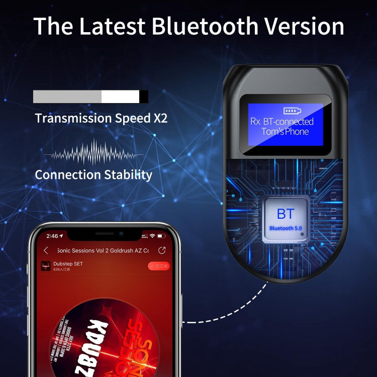 Bluetooth 5.0 Audio Launch Reception Call Three-In-One TV Computer Game Music Bluetooth Adapter