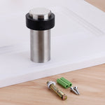 Rubber Anti-Collision Door Gear Punching Stainless Steel Round Door Resistant Home Floor-Shaped Cylindrical Door Touch, 46mm Punch, 60mm Punch, 80mm Punch, 46mm Punch-free, 60mm Punch-free, 80mm Punch-free, Brushed Steel 46mm With Plastic Head+Punch-fr...