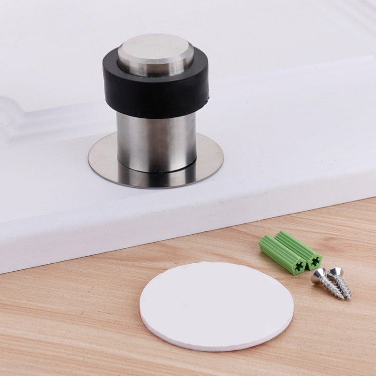 Rubber Anti-Collision Door Gear Punching Stainless Steel Round Door Resistant Home Floor-Shaped Cylindrical Door Touch, 46mm Punch, 60mm Punch, 80mm Punch, 46mm Punch-free, 60mm Punch-free, 80mm Punch-free, Brushed Steel 46mm With Plastic Head+Punch-fr...