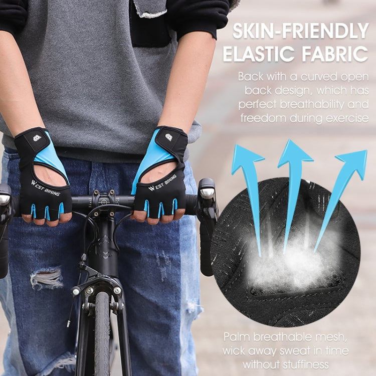 WEST BIKING YP0211217 사이클링 통기성 실리콘 손바닥 장갑 피트니스 훈련 손목 보호 스포츠 장갑, M, L, XL