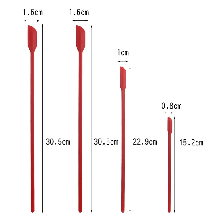 4-in-1 실리콘 미니 뾰족 스크래퍼 연장용 화장품 병 스크래퍼 잼 주걱 세트, 4-in-1 레드, 4-in-1 블랙, 4-in-1 컬러풀, 4-in-1 퍼플, 4-in-1 그린