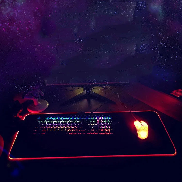 F-01 고무 열전사 RGB 발광 논슬립 마우스 패드, 350x900x3mm, 350x900x4mm, 400x900x3mm, 400x900x4mm