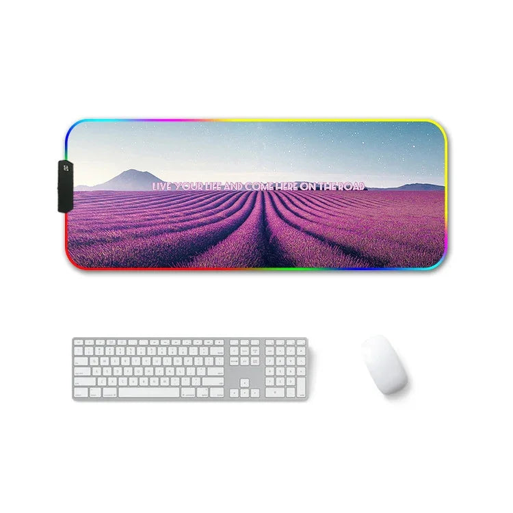 F-01 고무 열전사 RGB 발광 논슬립 마우스 패드, 350x900x3mm, 350x900x4mm, 400x900x3mm, 400x900x4mm