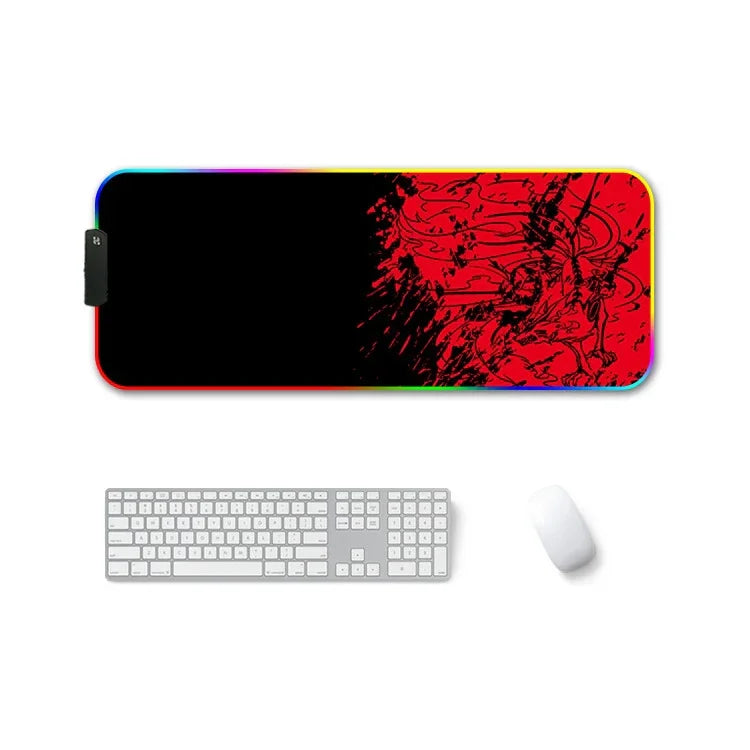F-01 고무 열전사 RGB 발광 논슬립 마우스 패드, 350x900x3mm, 350x900x4mm, 400x900x3mm, 400x900x4mm