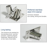 Thicken 316 Stainless Steel 60-Degree Square Tube Base Marine Boat Hardwares, Specifications:, 22mm, 25mm