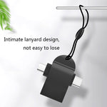 10개 LI-09 USB 3.0 암컷 to USB-C / 타입-C + 마이크로 USB 수컷 다기능 OTG 어댑터 랜야드 포함, 블랙, 골드, 실버, 로즈 골드