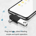 10개 LI-09 USB 3.0 암컷 to USB-C / 타입-C + 마이크로 USB 수컷 다기능 OTG 어댑터 랜야드 포함, 블랙, 골드, 실버, 로즈 골드