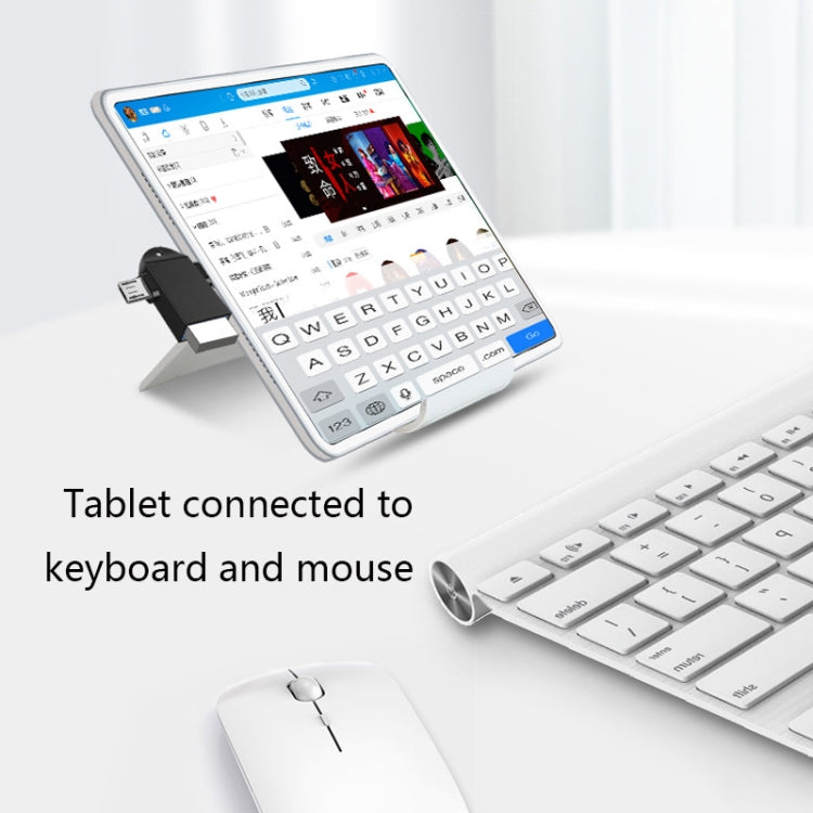 10개 LI-09 USB 3.0 암컷 to USB-C / 타입-C + 마이크로 USB 수컷 다기능 OTG 어댑터 랜야드 포함, 블랙, 골드, 실버, 로즈 골드