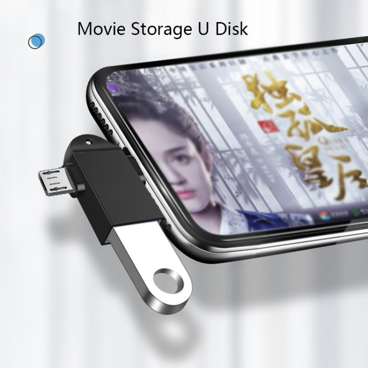 10개 LI-09 USB 3.0 암컷 to USB-C / 타입-C + 마이크로 USB 수컷 다기능 OTG 어댑터 랜야드 포함, 블랙, 골드, 실버, 로즈 골드