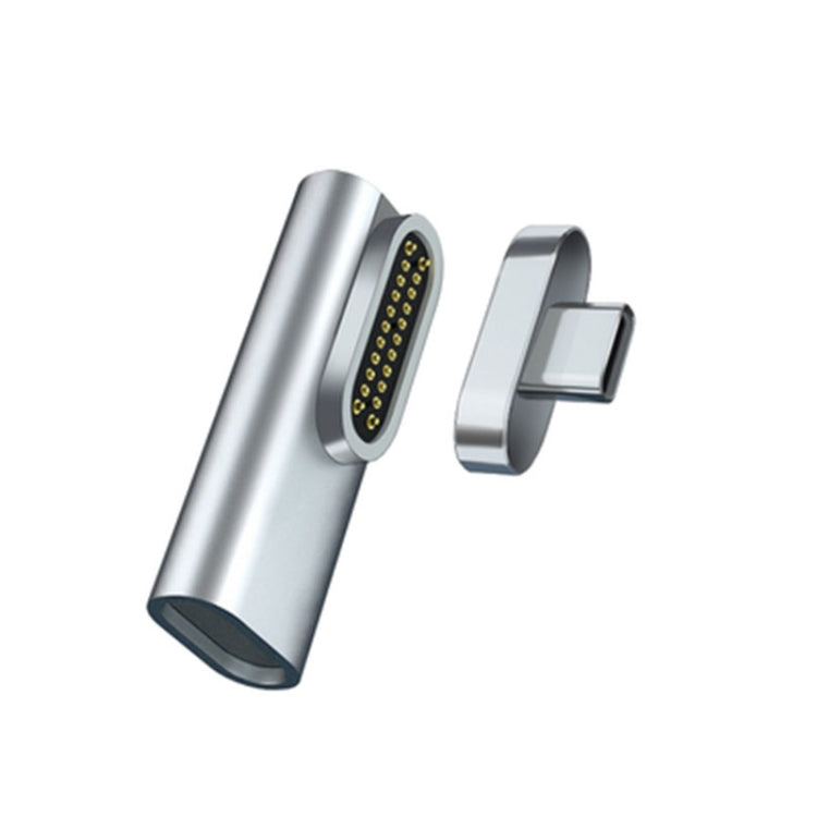 20핀 엘보 자석 USB-C / Type-C 어댑터 충전 및 4K 비디오 전송 지원, 실버, 그레이, 블랙