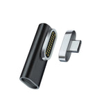 20핀 엘보 자석 USB-C / Type-C 어댑터 충전 및 4K 비디오 전송 지원, 실버, 그레이, 블랙
