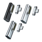 20핀 엘보 자석 USB-C / Type-C 어댑터 충전 및 4K 비디오 전송 지원, 실버, 그레이, 블랙