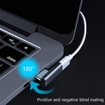 20핀 엘보 자석 USB-C / Type-C 어댑터 충전 및 4K 비디오 전송 지원, 실버, 그레이, 블랙