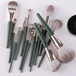Soft Wooden Handle Makeup Brush Beauty Tools, 14 PCS Brush, With Strap Brush Bag, With Brush Bucket