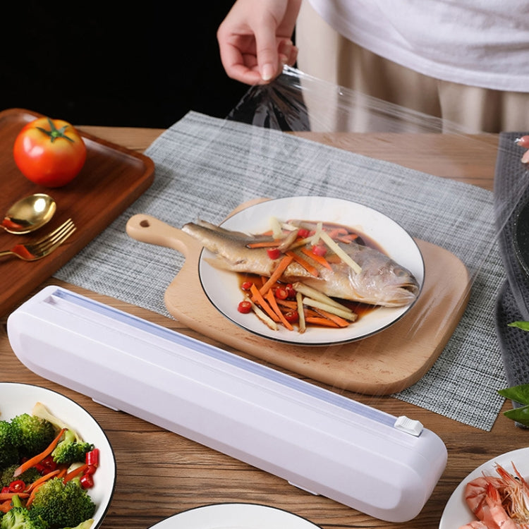 흡착컵형 랩 커터 가정용 플라스틱 랩 조절식 보관 절단 박스, 흡착컵 랩 커터