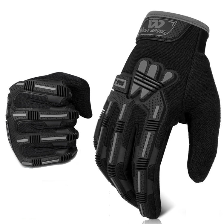 WEST BIKING YP0211208 라이딩 장갑 오토바이 자전거 긴 손가락 미끄럼 방지 터치 스크린 장갑, M, L, XL