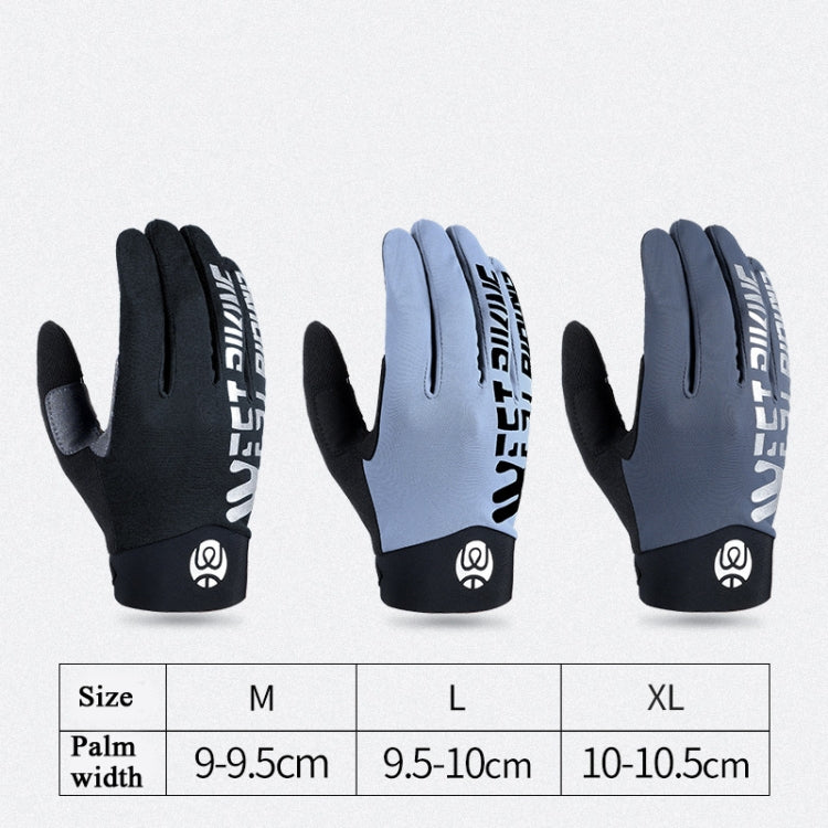 WEST BIKING YP0211214 긴 손가락 충격 흡수 미끄럼 방지 터치 스크린 장갑 사이클링 스포츠 장갑, M, L, XL