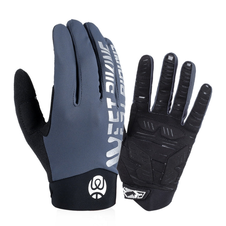 WEST BIKING YP0211214 긴 손가락 충격 흡수 미끄럼 방지 터치 스크린 장갑 사이클링 스포츠 장갑, M, L, XL