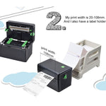 XP-108B 4인치 108mm 라벨 프린터 열 바코드 프린터 배송 라벨 프린터 UPS DHL USPS DPD POCHTA USB 바코드 제작기, EU 플러그, USB, USB + 블루투스 버전