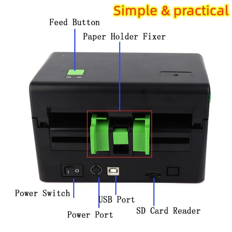XP-108B 4인치 108mm 라벨 프린터 열 바코드 프린터 배송 라벨 프린터 UPS DHL USPS DPD POCHTA USB 바코드 제작기, EU 플러그, USB, USB + 블루투스 버전