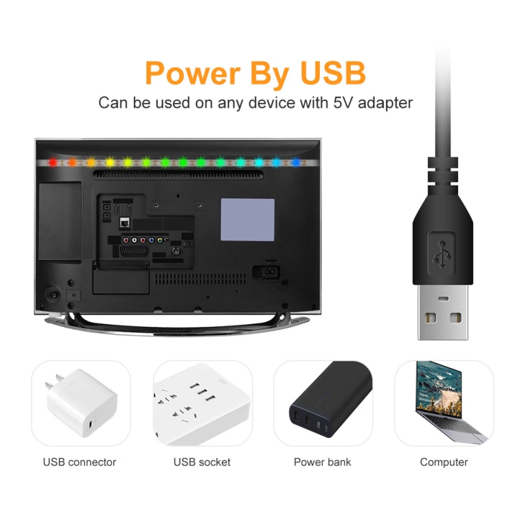 LED 조명 스트립 16색 리모컨 RGB 조명 벨트 USB 심포니 네온 장식용 부드러운 조명 바, 3m, 4m