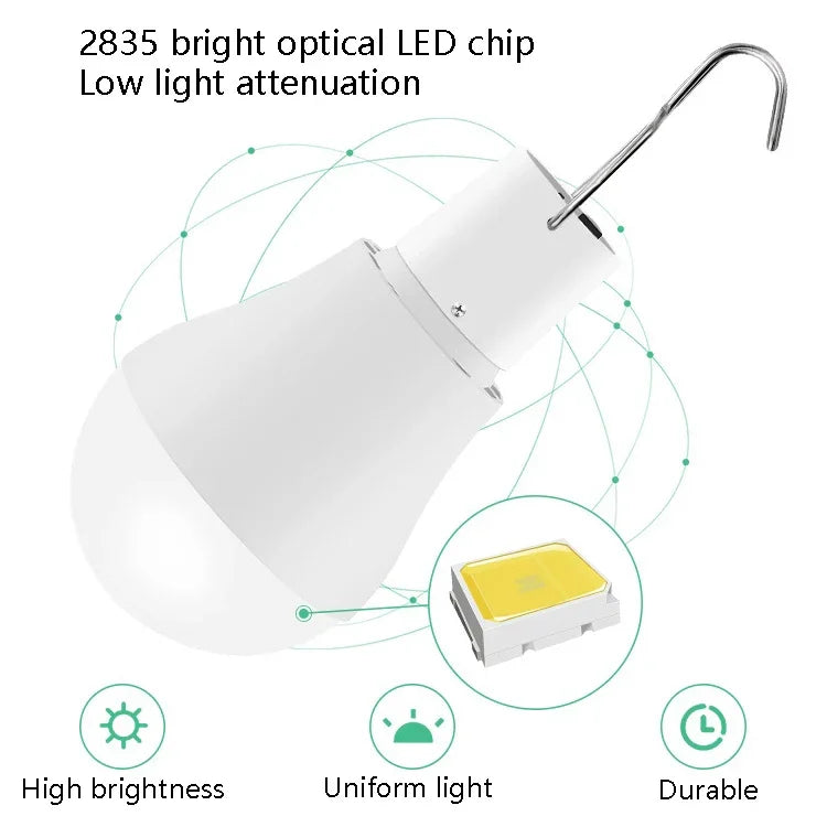 LED 태양광 전구 USB 휴대용 야외 비상 조명 전구 캠핑 조명