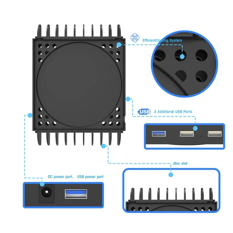 JYS X133 Multi-Function Cooling Base + Game Disc Storage For XBOXSeries X Host, JYS X133