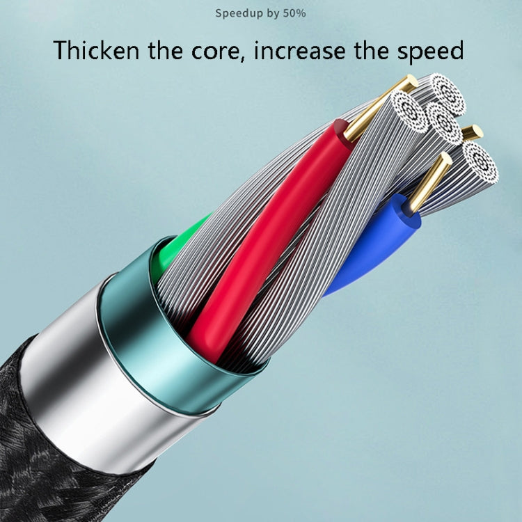Oatsbasf 03083 휴대용 다기능 마이크로 USB + USB-C / 타입-C + 8핀 3 in 1 충전 케이블, 흰색, 회색, 주황, 녹색