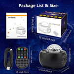 DQ-M3 LED 회전 별빛 하늘 조명 블루투스 음악 행성 바다 프로젝터 TF 카드 지원, 스타일:, USB + 블루투스, 배터리 + 블루투스
