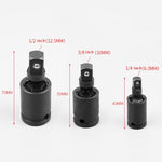 Windurate 유니버설 조인트 커넥터 전동 렌치 소켓 조인트 전기 스티어링 헤드, 규격 : 1/4인치, 1/4인치, 1/2인치, 3/8인치