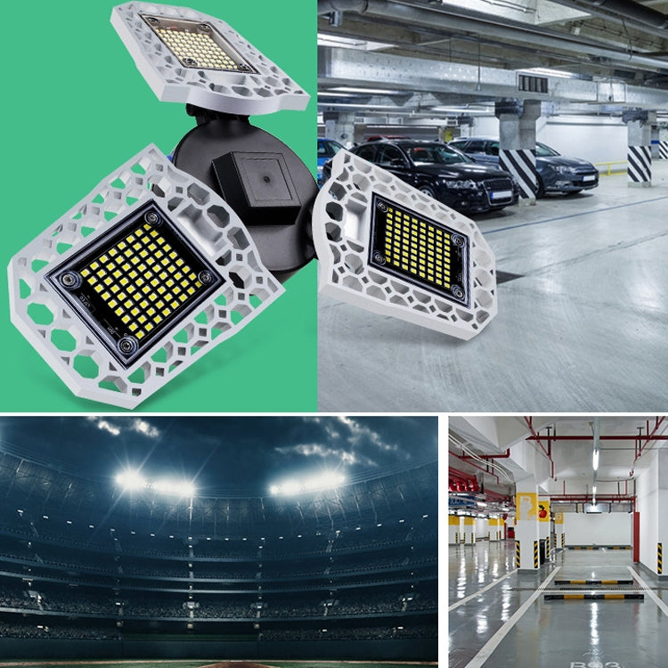 LED Industrial Mining Light Waterproof Light Sensor Folding Tri-Leaf Garage Lamp, 60W, 80W, 100W