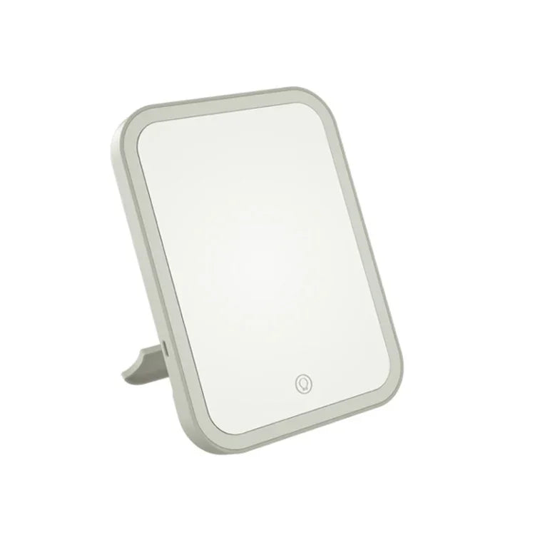 2 PCS LED Makeup Mirror With Lamp Fill Light Dormitory Desktop Dressing Mirror Female Folding Portable Small Mirror,Style:, Charging Monochromatic Light (White), Charging Monochromatic Light (Pink), Plug-in Monochromatic Light (White)