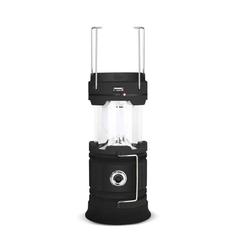 5803 태양광 캠핑 램프 야외 LED 비상 휴대용 조명 USB 출력 지원, 태양광 + USB