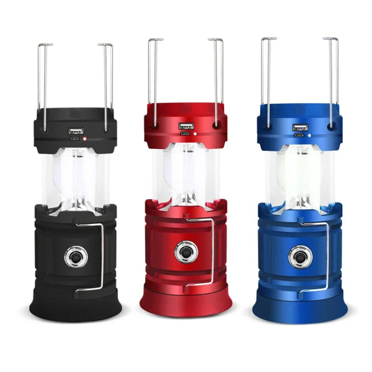 5803 태양광 캠핑 램프 야외 LED 비상 휴대용 조명 USB 출력 지원, 태양광 + USB