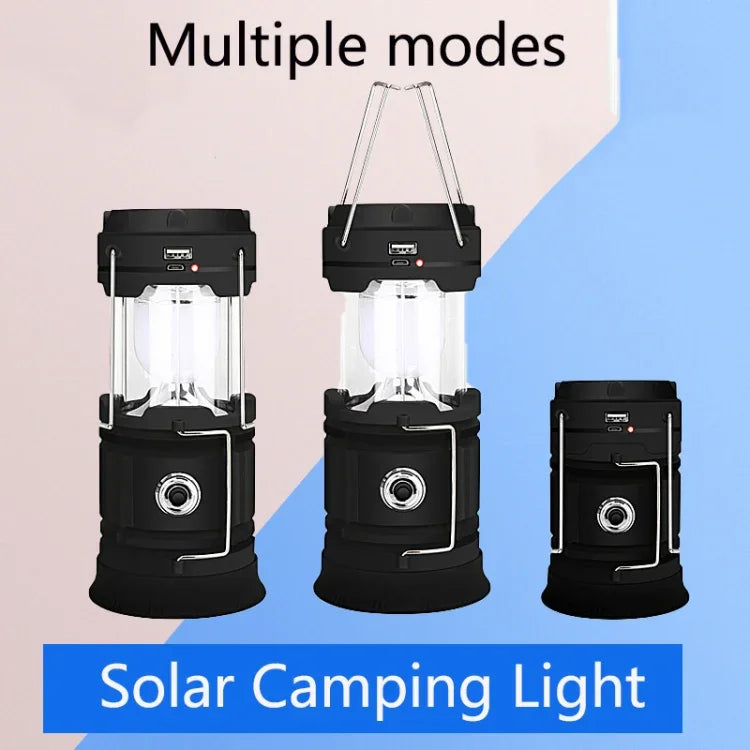 5803 태양광 캠핑 램프 야외 LED 비상 휴대용 조명 USB 출력 지원, 태양광 + USB