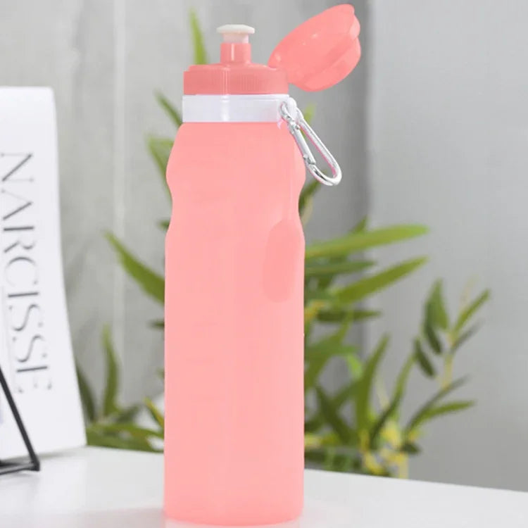 XC-282 600ml 실리콘 접이식 컵 아웃도어 캠핑 사이클링 스포츠 주전자, 흰색, 분홍, 파랑, 자몽색