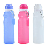 XC-282 600ml 실리콘 접이식 컵 아웃도어 캠핑 사이클링 스포츠 주전자, 흰색, 분홍, 파랑, 자몽색